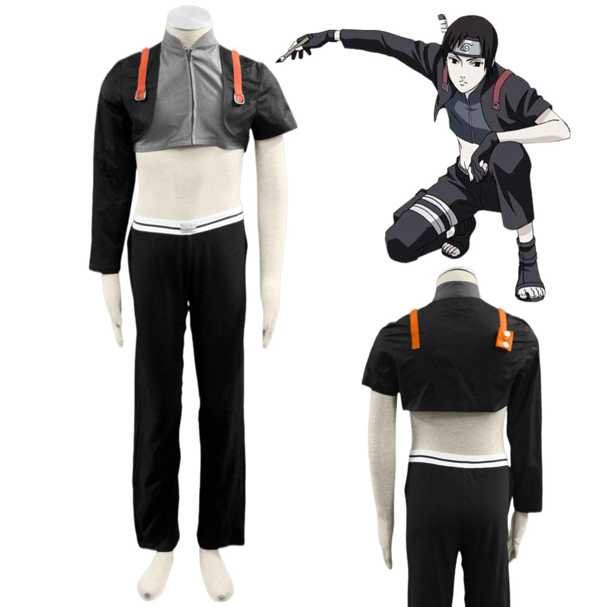 Anime Naruto Shippuden Sai Yamanaka Cosplay Costume Kit