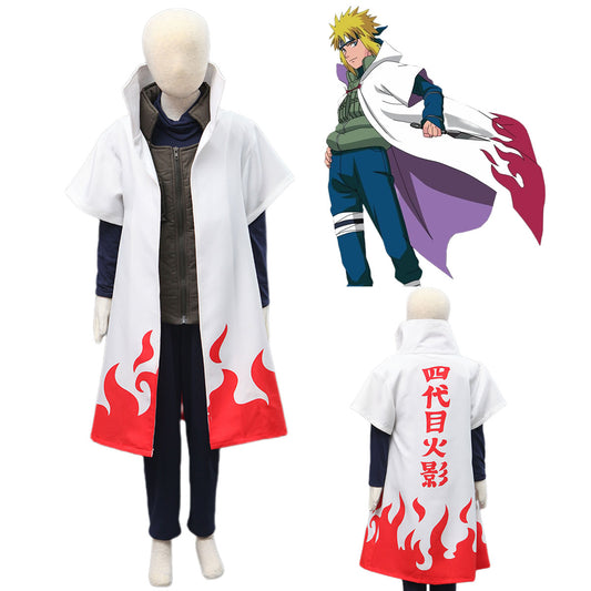 Anime Naruto Shippuden Namikaze Minato 4th Hokage Cosplay Costume Kit