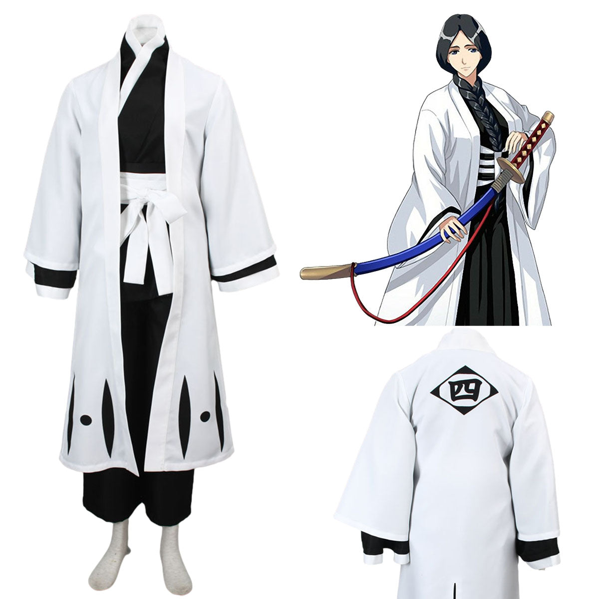 Anime Bleach 4th Division Captain Unohana Retsu Cosplay Costume full Outfit Kit