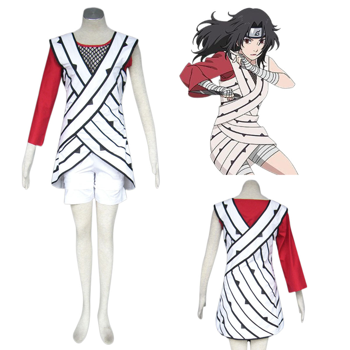 Anime Naruto Shippuden Yuuhi Kurenai Cosplay Costume Kit