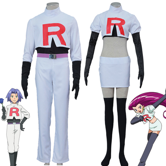 Anime Pokemon Team Rocket Jessie James Cosplay Costume Kit with Accessories