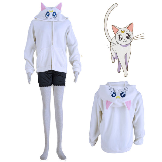 Sailor Moon The White Cat Artemis Cosplay Costume Hoodie