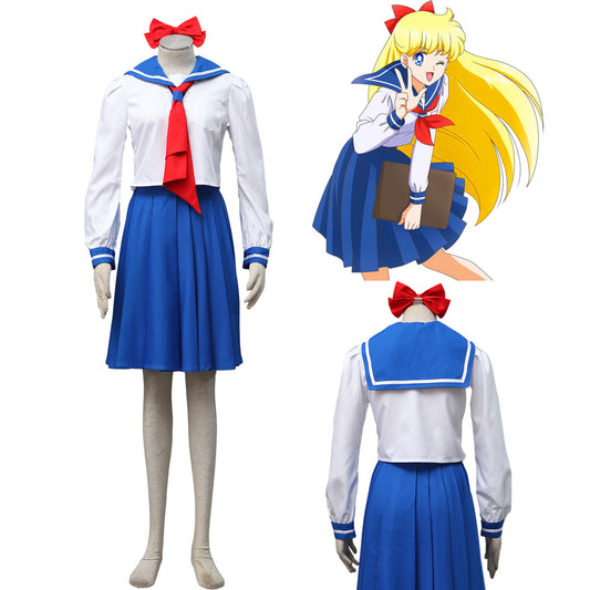 Sailor Moon Aino Minago Sailor venus Cosplay Costume School Uniform Kit