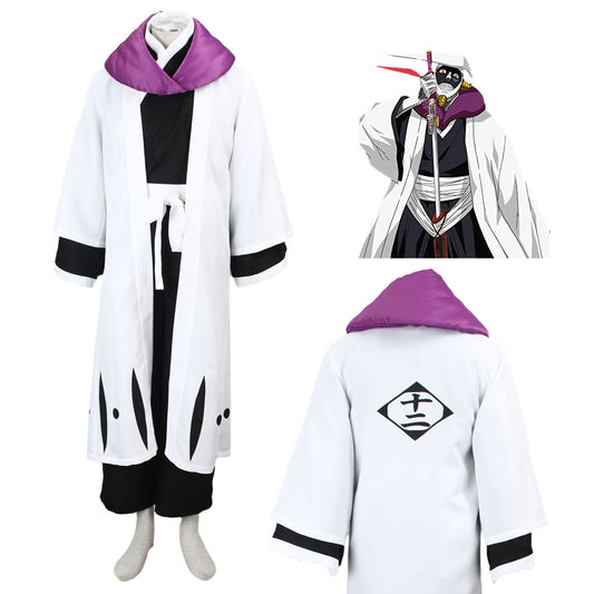 Anime Bleach 12th Division Captain Kurotsuchi Mayuri Cosplay Costume Full Outfit Kit