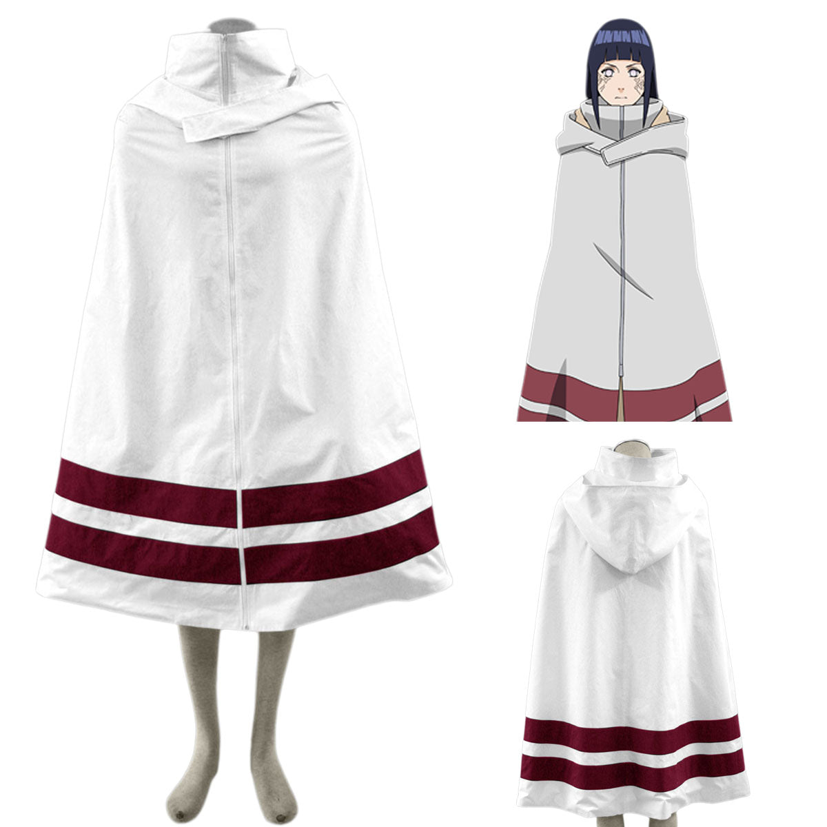 Naruto Konohagakure Ninja Cosplay Costume White Cloak