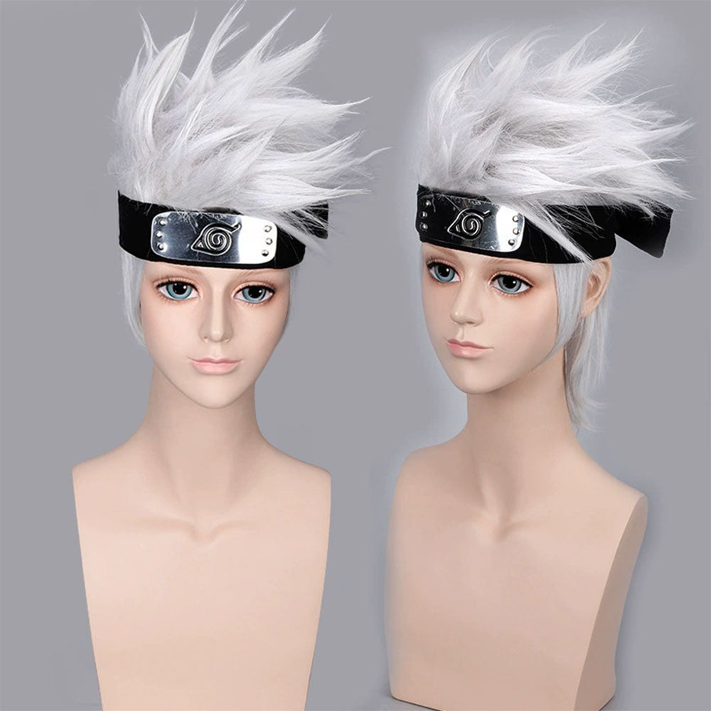 Naruto Costume Hatake Kakashi Cosplay Wig with Headband