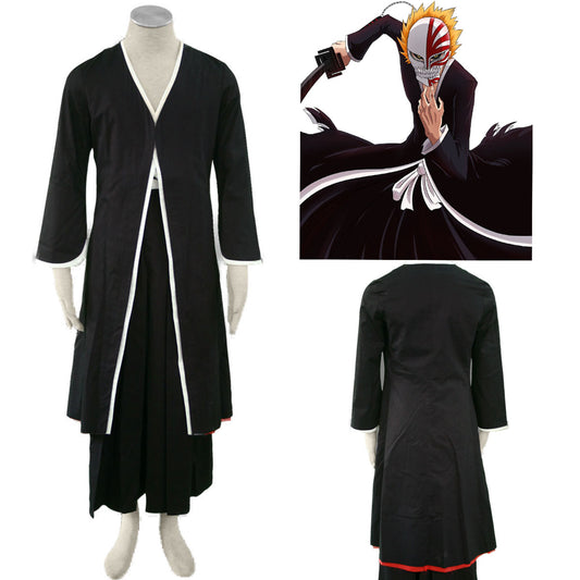 Anime Bleach Ichigo Kurosaki Cosplay Costume Black full Outfit Kit