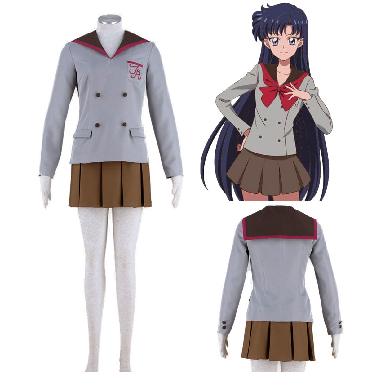 Sailor Moon Heino Rei Sailor mars Cosplay Costume School Uniform Kit