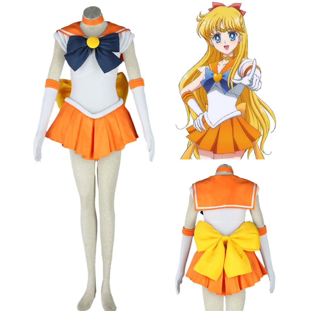 Sailor Moon Sailor Venus Aino Minago Cosplay Costume Kit with Accessories