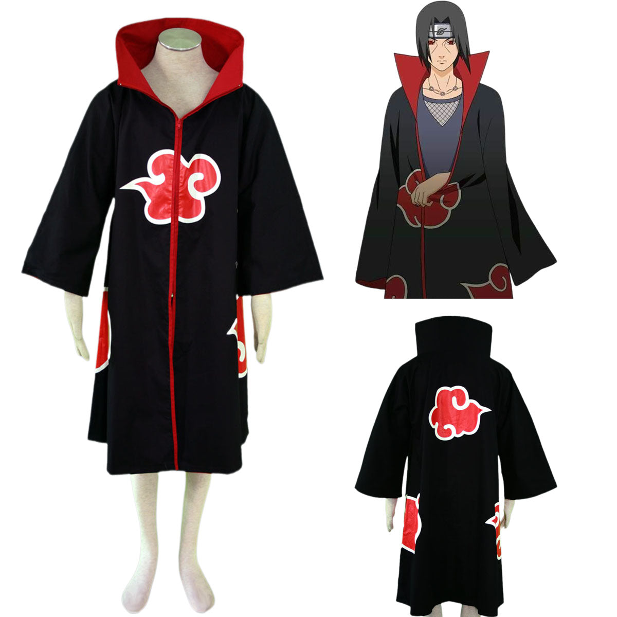 Anime Naruto Shippuden Itachi Obito Pain Akatsuki Costume Cloak