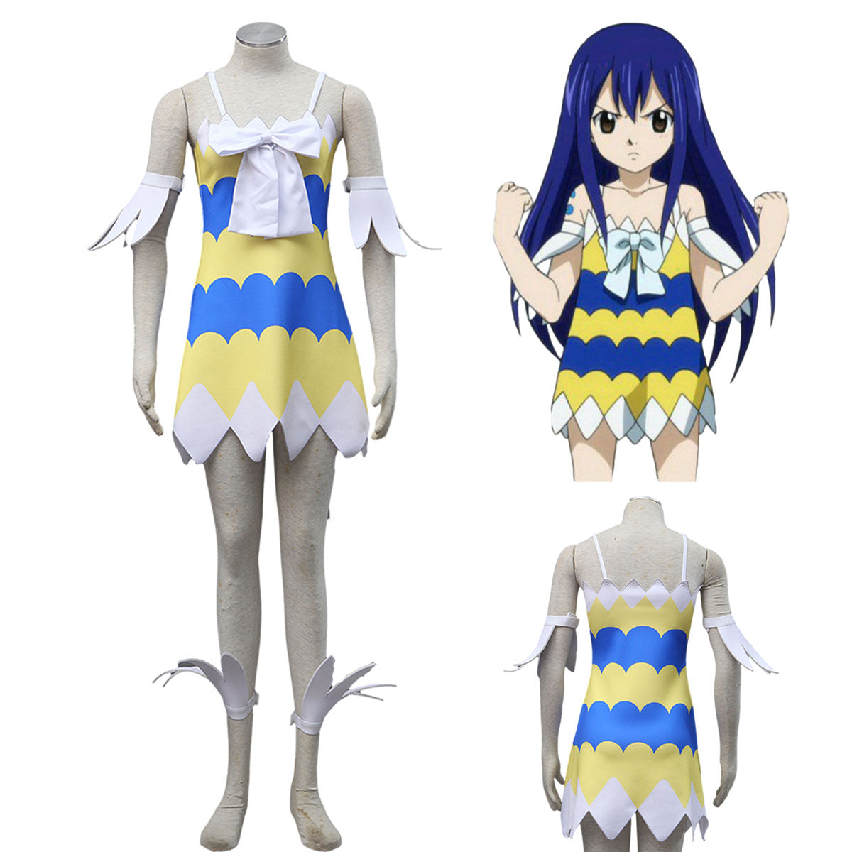 Fairy Tail Costume Wendy Marvell Cosplay First Dress with Accessories