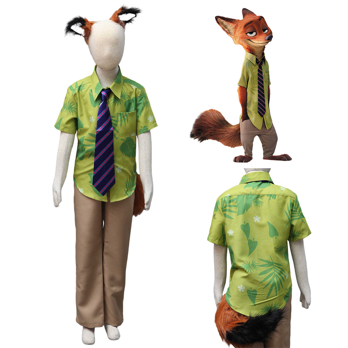 Zootopia Costume The Fox Nick Wilde Cosplay Outfit Kit