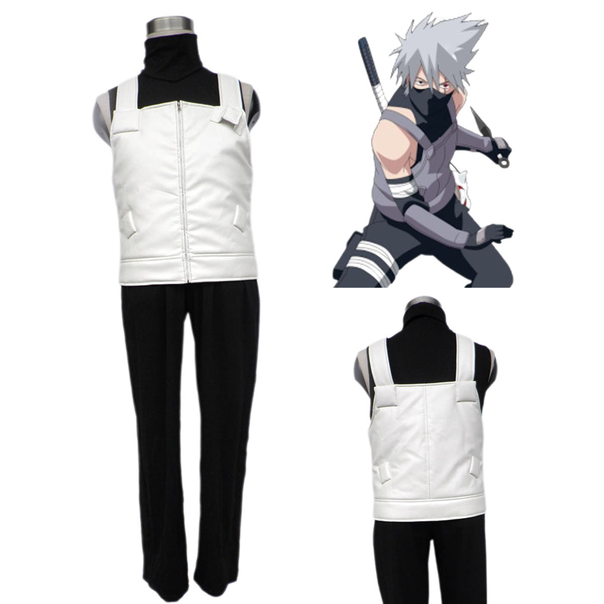 Naruto Shippuden Kakashi Anbu Cosplay Costume Outfit With Mask