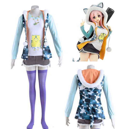 Game Super Sonico Costume Sonico Cosplay full Outfits Kit