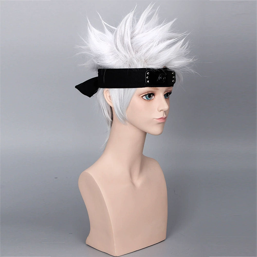 Naruto Costume Hatake Kakashi Cosplay Wig with Headband