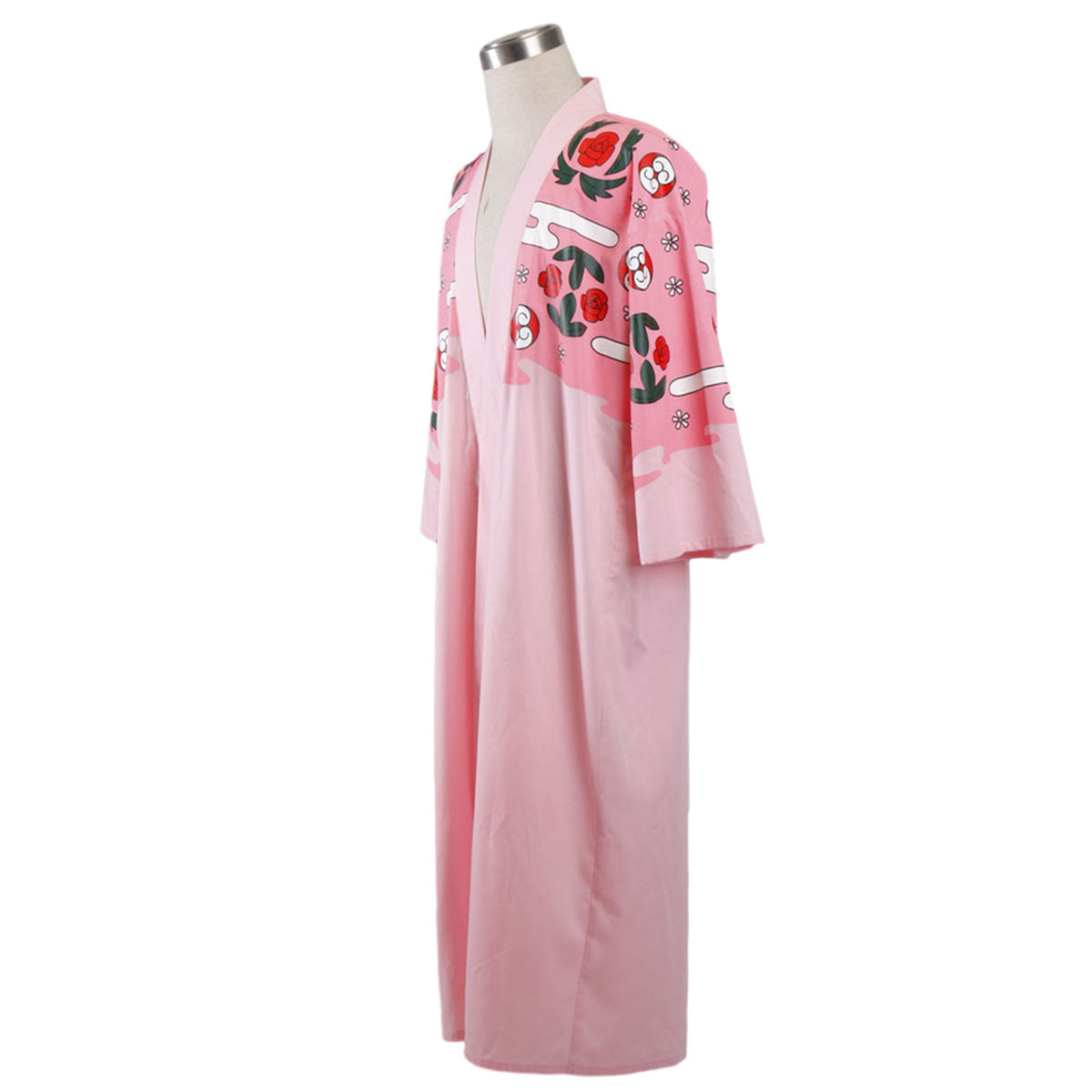 Anime Bleach 8th Division Captain Kyoraku Shunsui Costume Pink Kimono Cloak