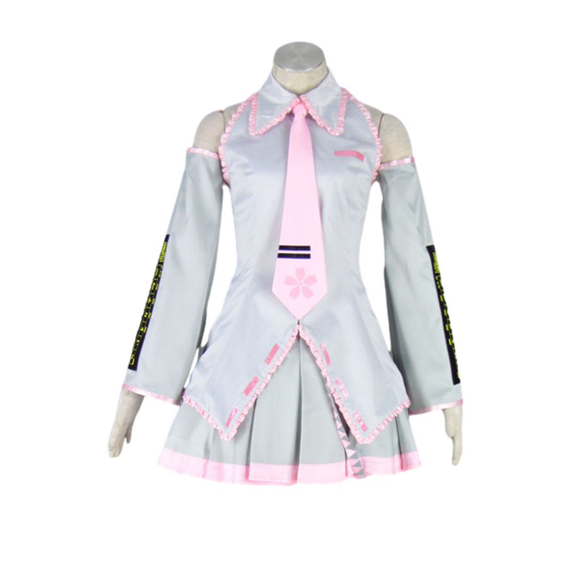 Vocaloid Costumes Spring Sakura Miku Cosplay Silver Dress Kit with Accessories