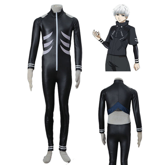 Anime Tokyo Ghoul Costume Kaneki Ken Cosplay Black Jumpsuit