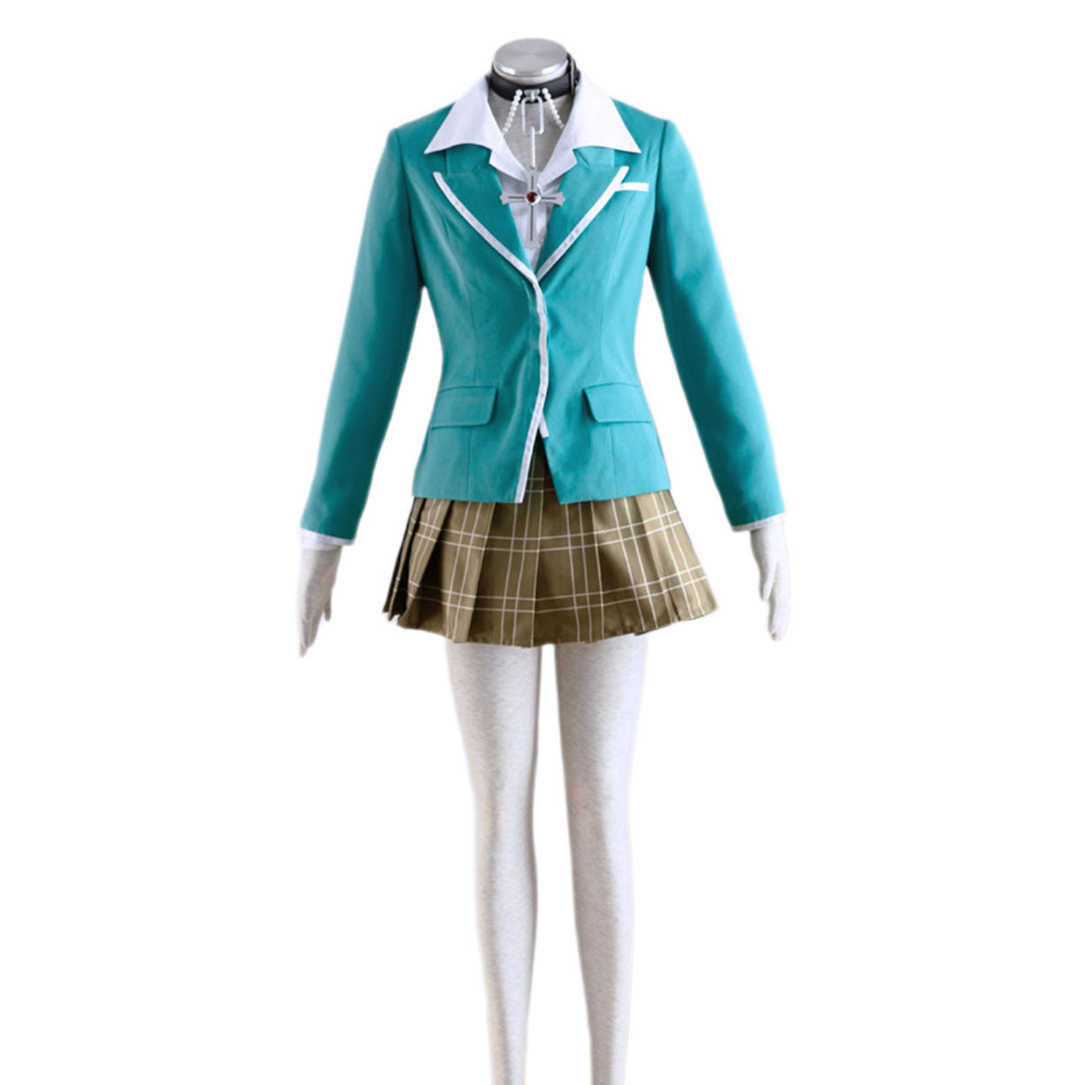 Rosario+Vampire Costumes Moka Akashiya Cosplay Uniform Kit with Necklace