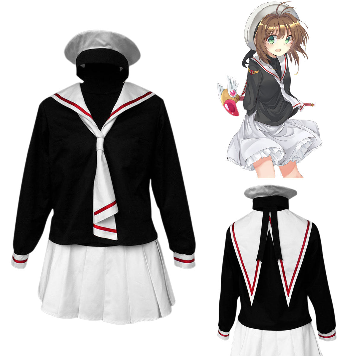 Cardcaptor Sakura Costume Kinomoto Sakura Cosplay School Uniform Kit