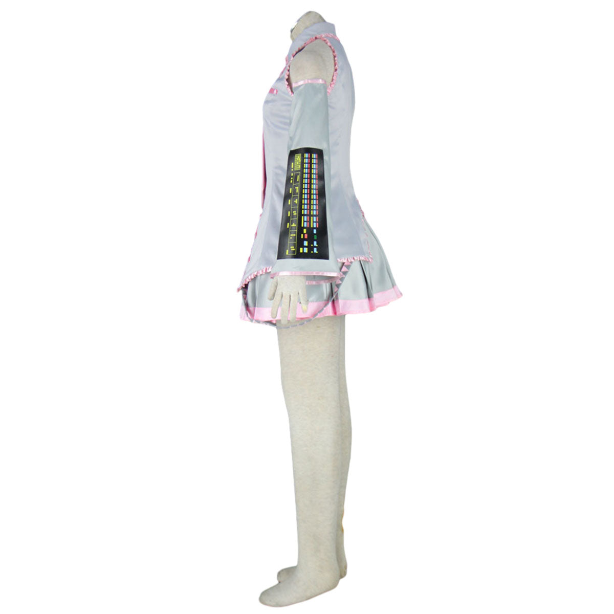 Vocaloid Costumes Spring Sakura Miku Cosplay Silver Dress Kit with Accessories