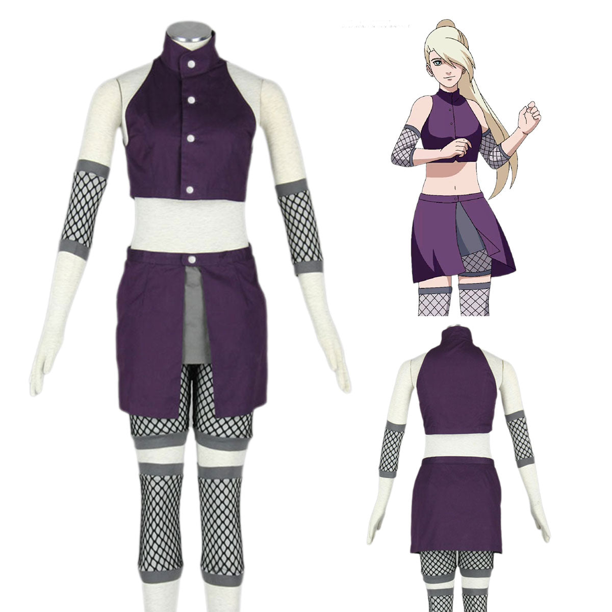 Anime Naruto Shippuden Cosplay Yamanaka Ino Costume Kit