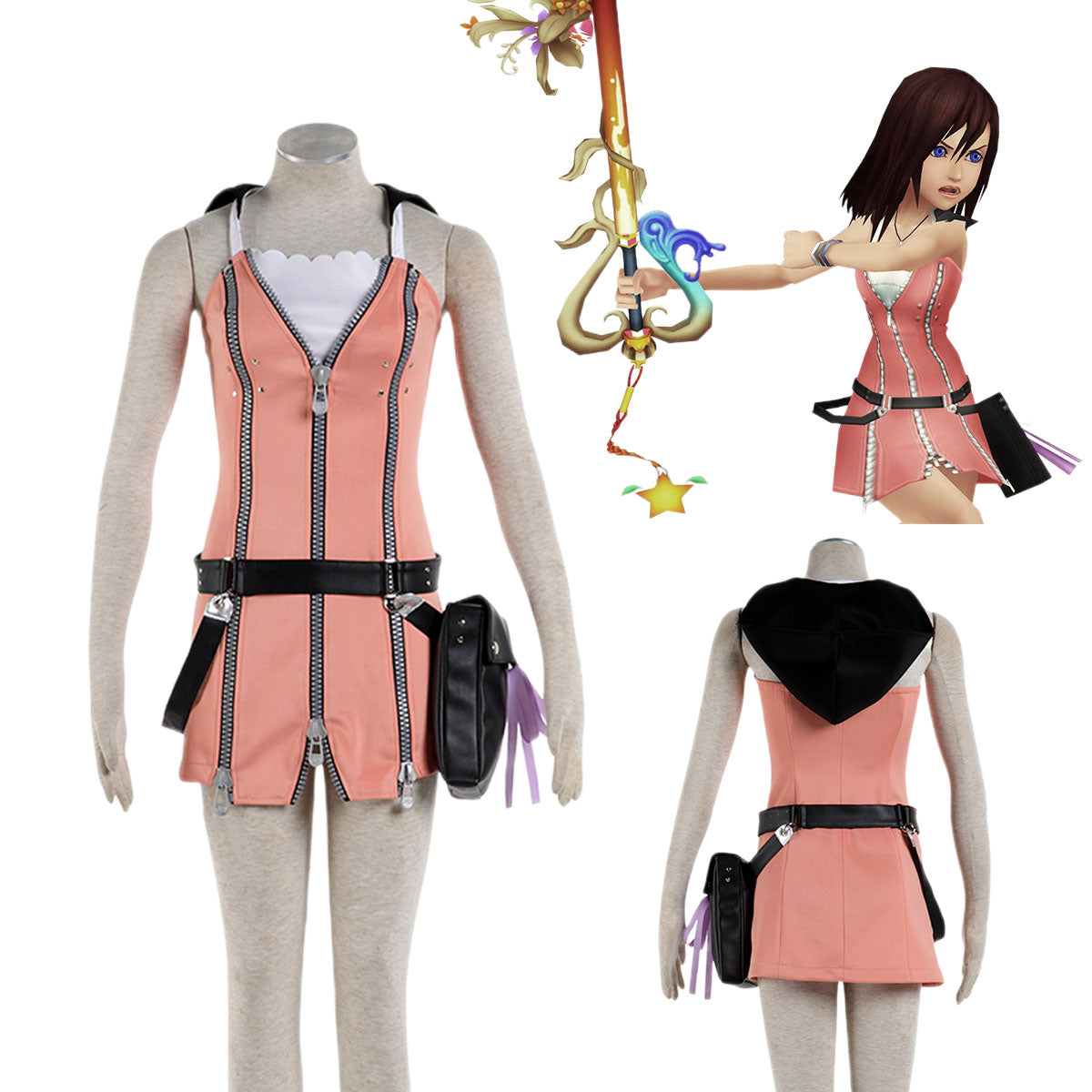 Game Kingdom Hearts Cosplay Kairi Costume Outfit Kit