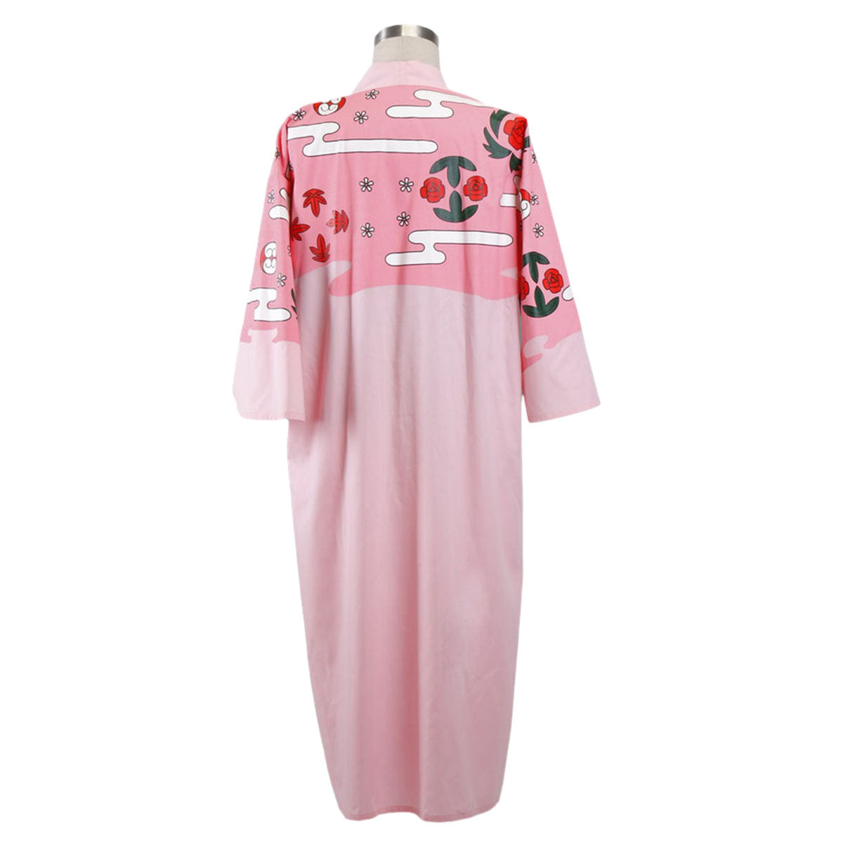 Anime Bleach 8th Division Captain Kyoraku Shunsui Costume Pink Kimono Cloak