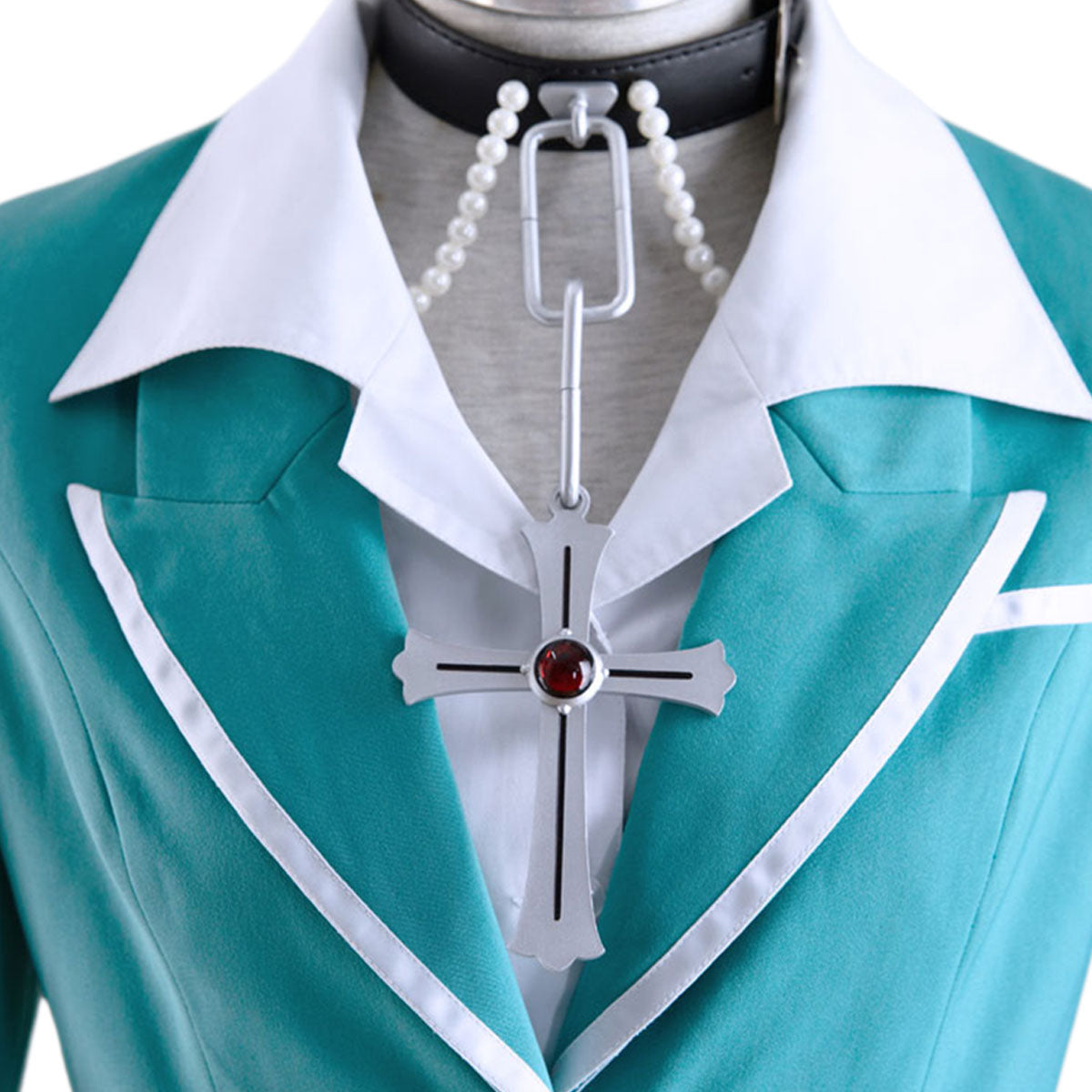 Rosario+Vampire Costumes Moka Akashiya Cosplay Uniform Kit with Necklace