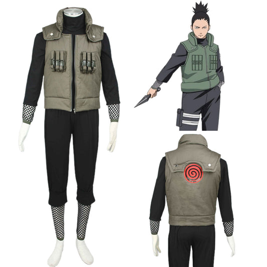 Naruto Shippuden Cosplay Nara Shikamaru Costume full Outfit Kit