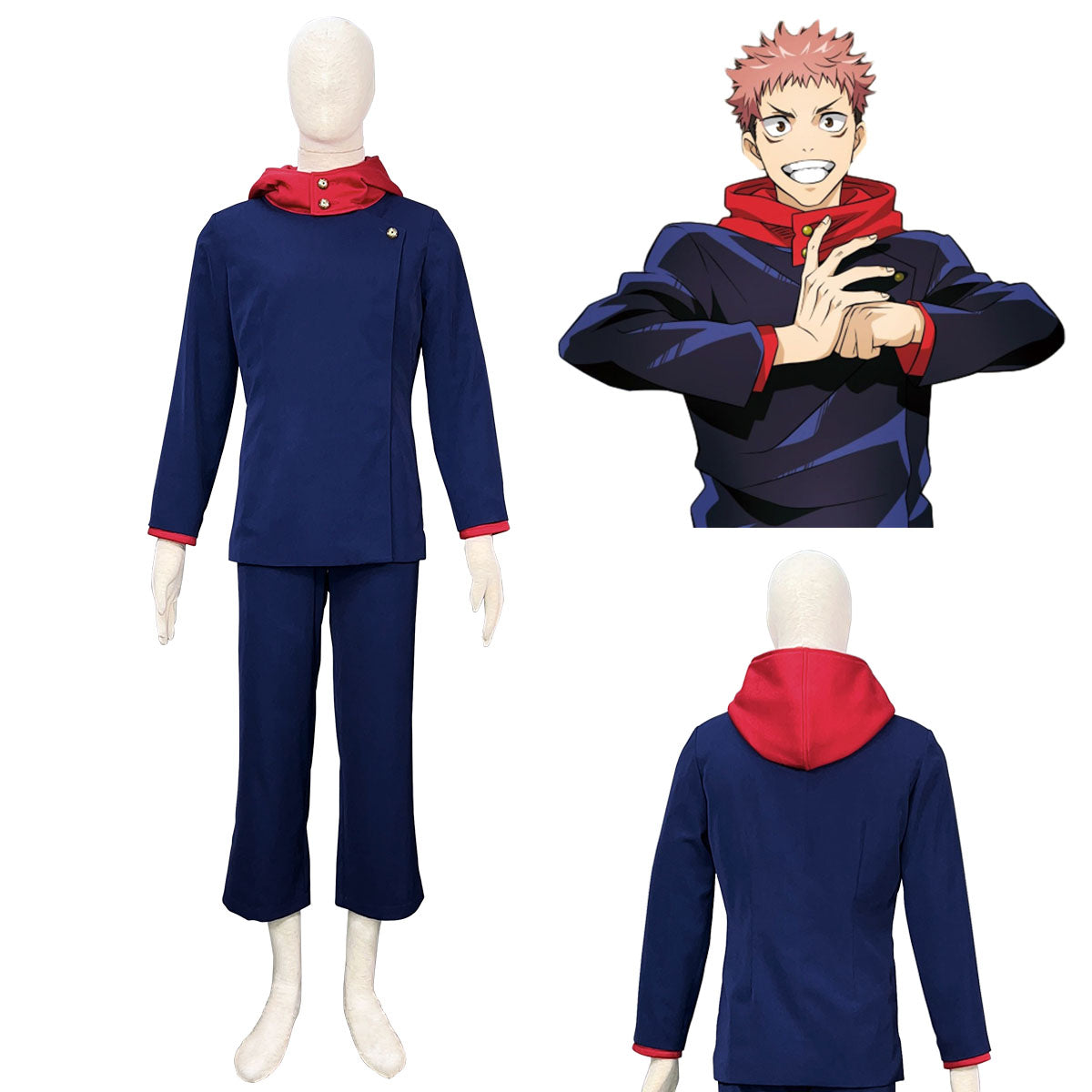 Anime Jujutsu Kaisen Yuji Itadori Cosplay Uniform Costume Kit