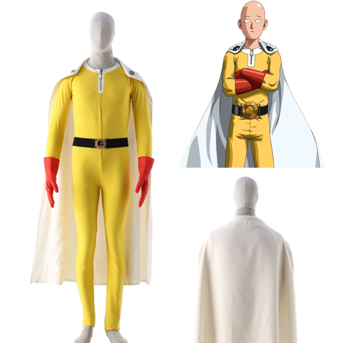 Anime One-Punch Man Saitama Cosplay Costume Kit Full Outfit