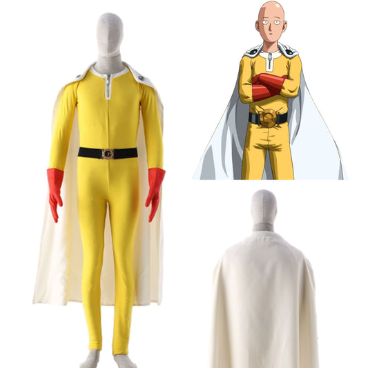 Anime One-Punch Man Saitama Cosplay Costume Kit Full Outfit