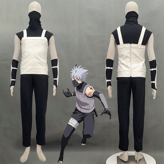 Anime Naruto Anbu Hatake Kakashi Costume Mask Shirt White full Outfits Kit