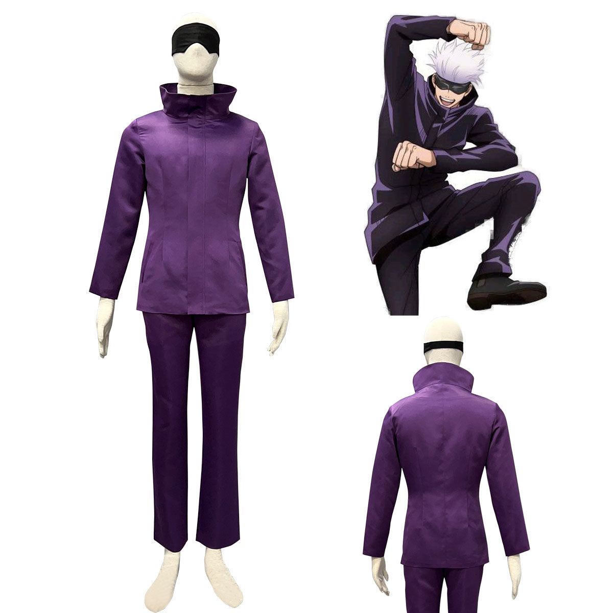 Anime Jujutsu Kaisen Teacher Gojo Satoru Cosplay Costume Uniform Kit