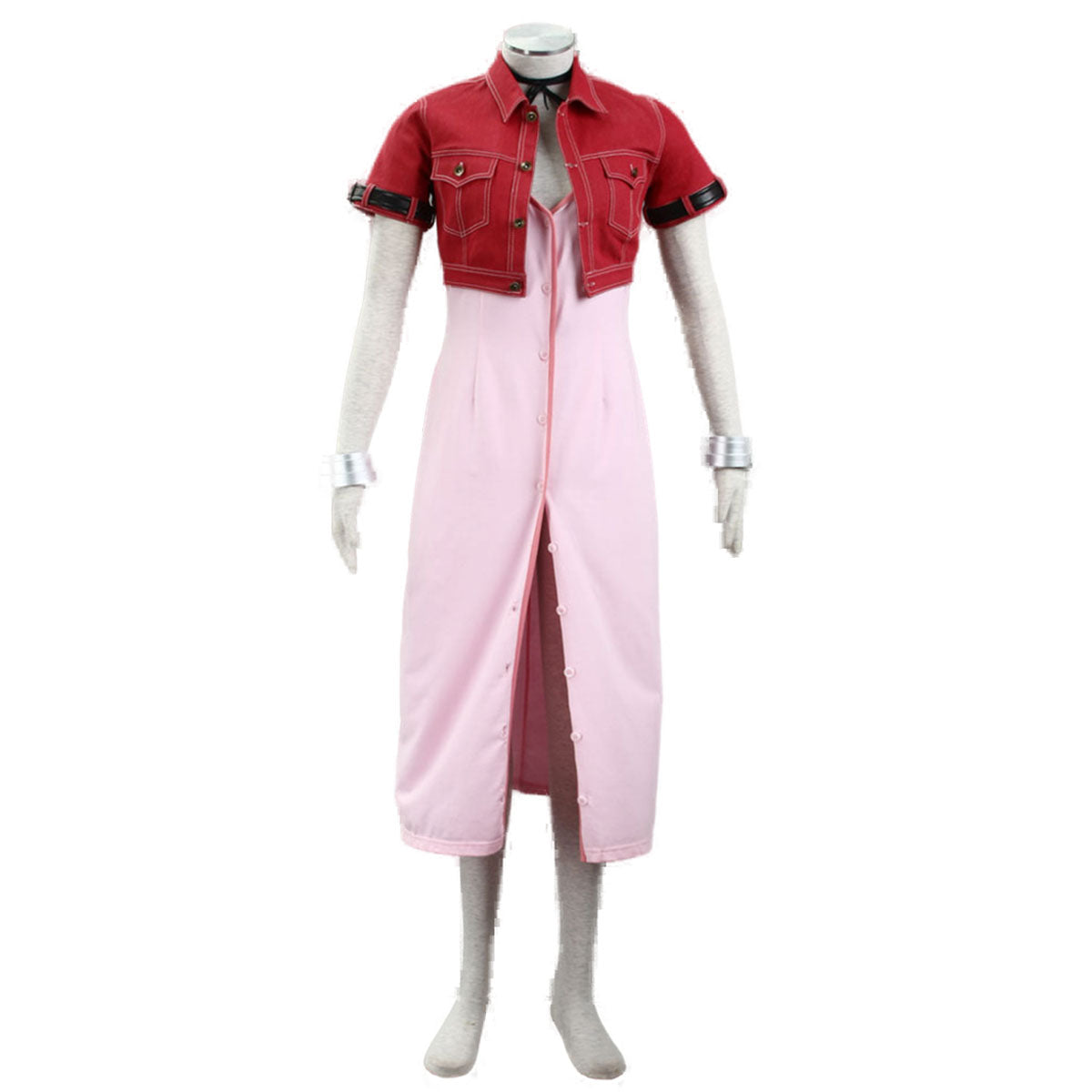 Final Fantasy 7 Costume Aerith Gainsborough Cosplay Kit with Accessories