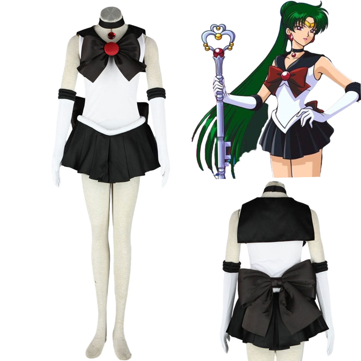 Sailor Moon Sailor Pluto Mingou Setsuna Cosplay Costume Kit with Accessories