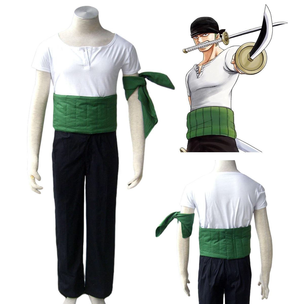 Anime One Piece Roronoa Zoro Cosplay Costume Kit