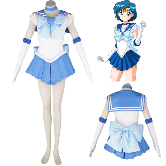 Sailor Moon Sailor Mercury Mizuno Ami Cosplay Costume  Kit with Accessories