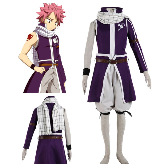 Fairy Tail Costume Big Magic Bucket Traps Natsu Dragneel Cosplay Full Outfit Kit