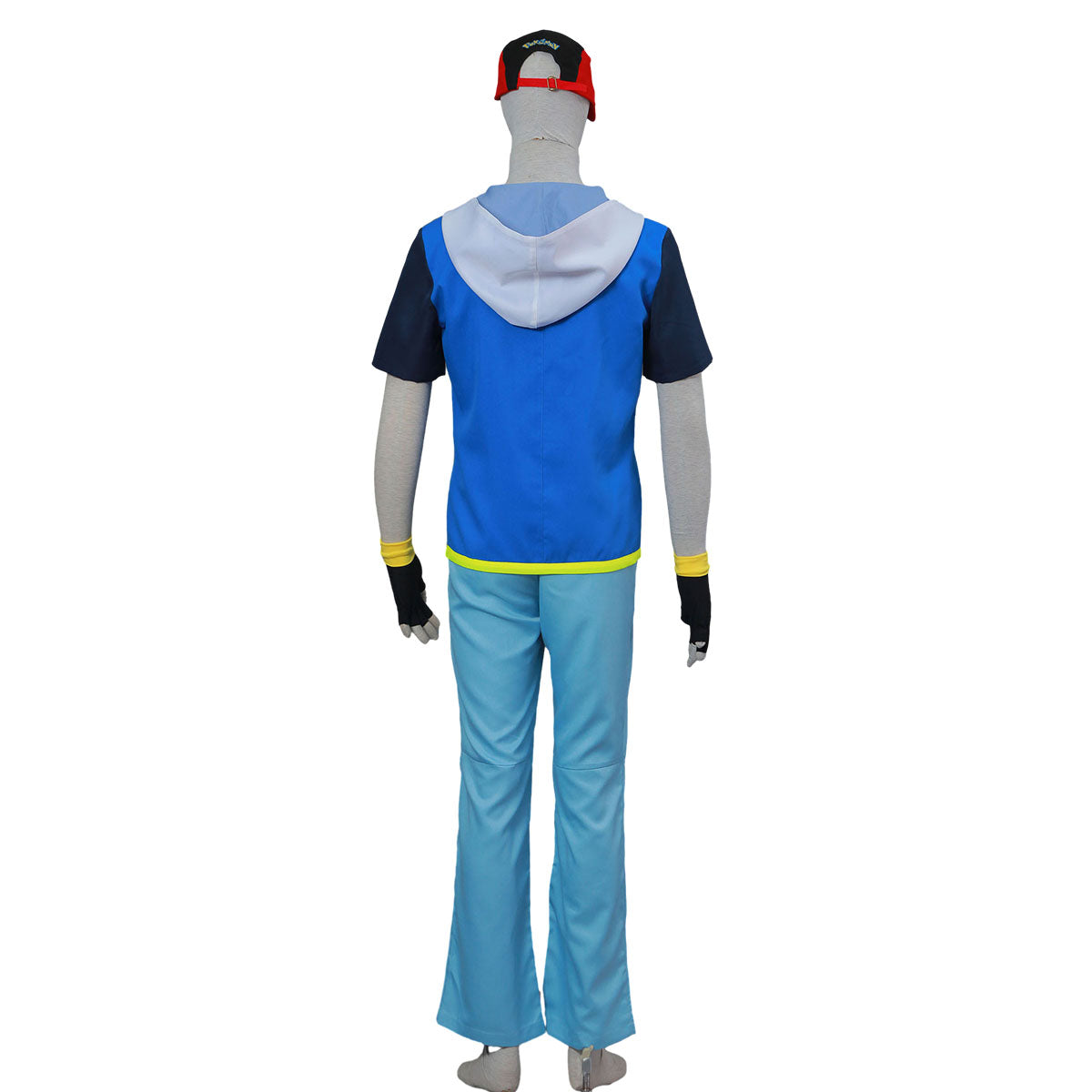 Anime Pokemon Trainer Ash Ketchum Hoodie Costume Kit with Hat and Gloves