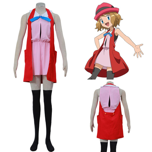 Anime Pokemon X/Y Costume Serena Cosplay Kit with Accessories