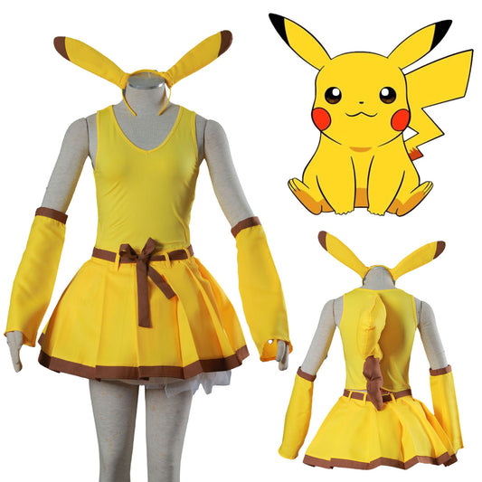 Pokemon Costume Pikachu Personification Cosplay Kit with Accessories