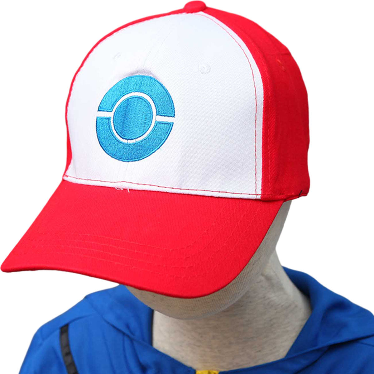 Pokemon Costume Trainer Ash Ketchum Hoodie Short Sleeve Cosplay Kit with Hat and Gloves