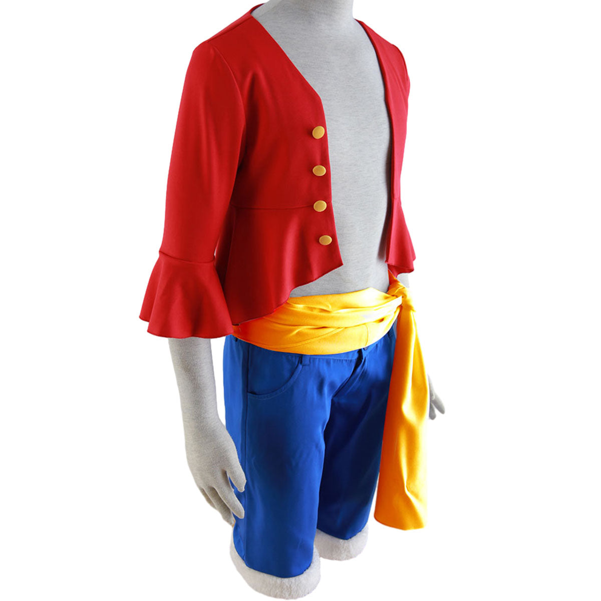 Anime One Piece Luffy Cosplay Costume Kit with Hat