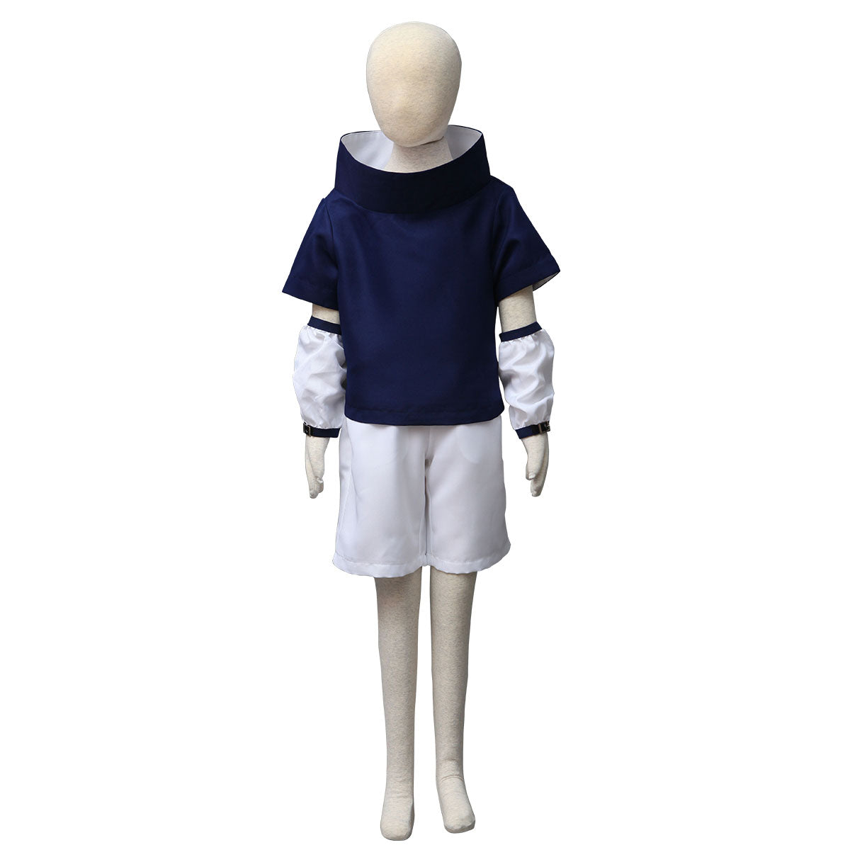 Anime Naruto Shippuden Cosplay Childhood Uchiha Sasuke Costume Outfit Kit with Wig