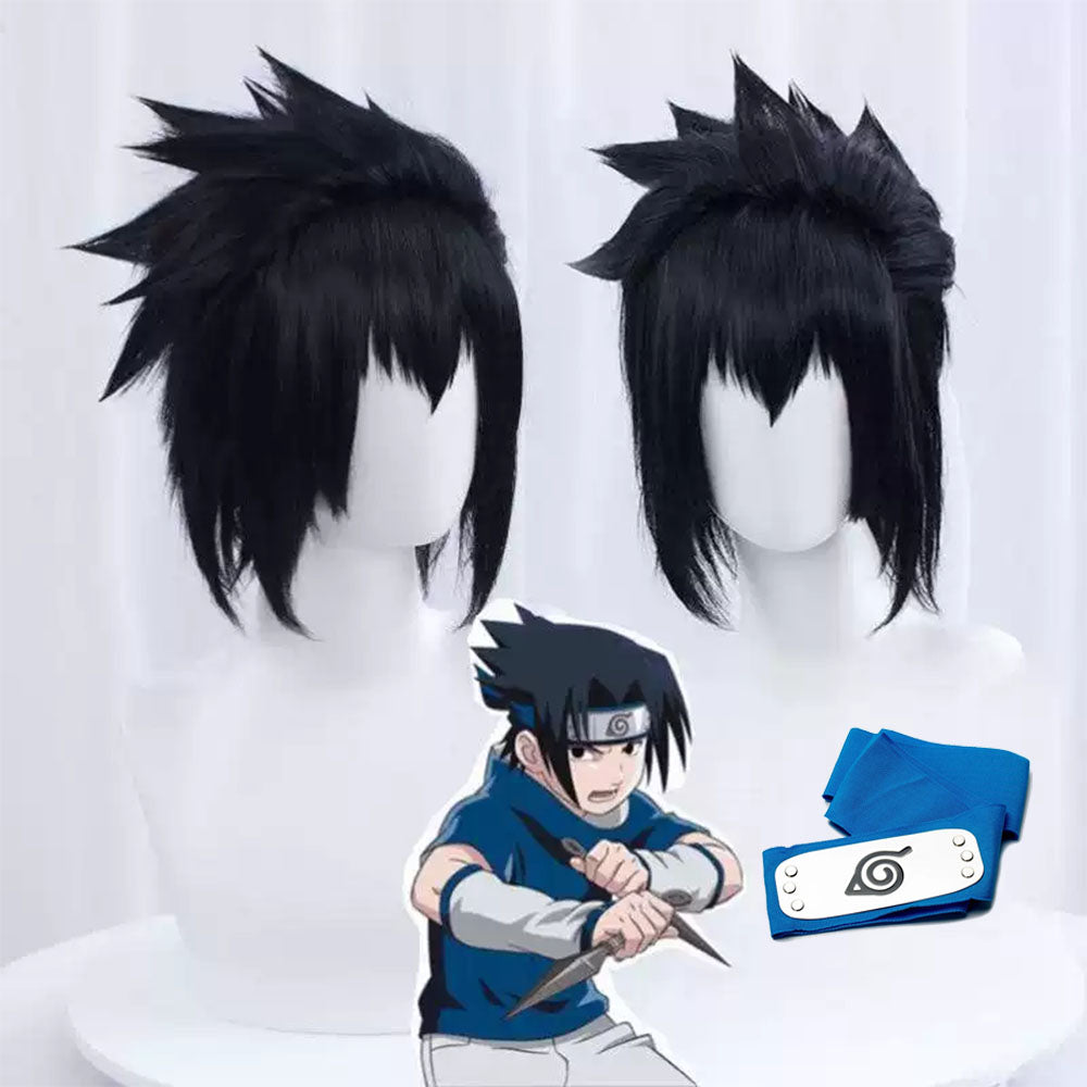 Naruto Costume Uchiha Sasuke Cosplay Wig with Headband