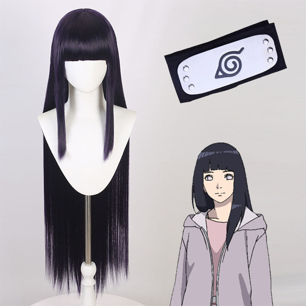 Naruto Costume Hyuuga Hinata Cosplay Wig with Headband