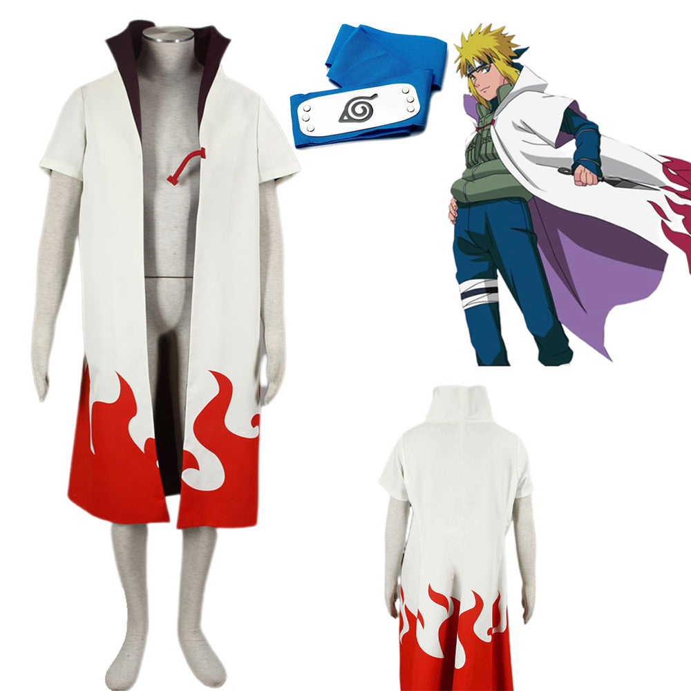 Naruto Shippuden 4th Hokage Namikaze Minato Cosplay Costume Cloak