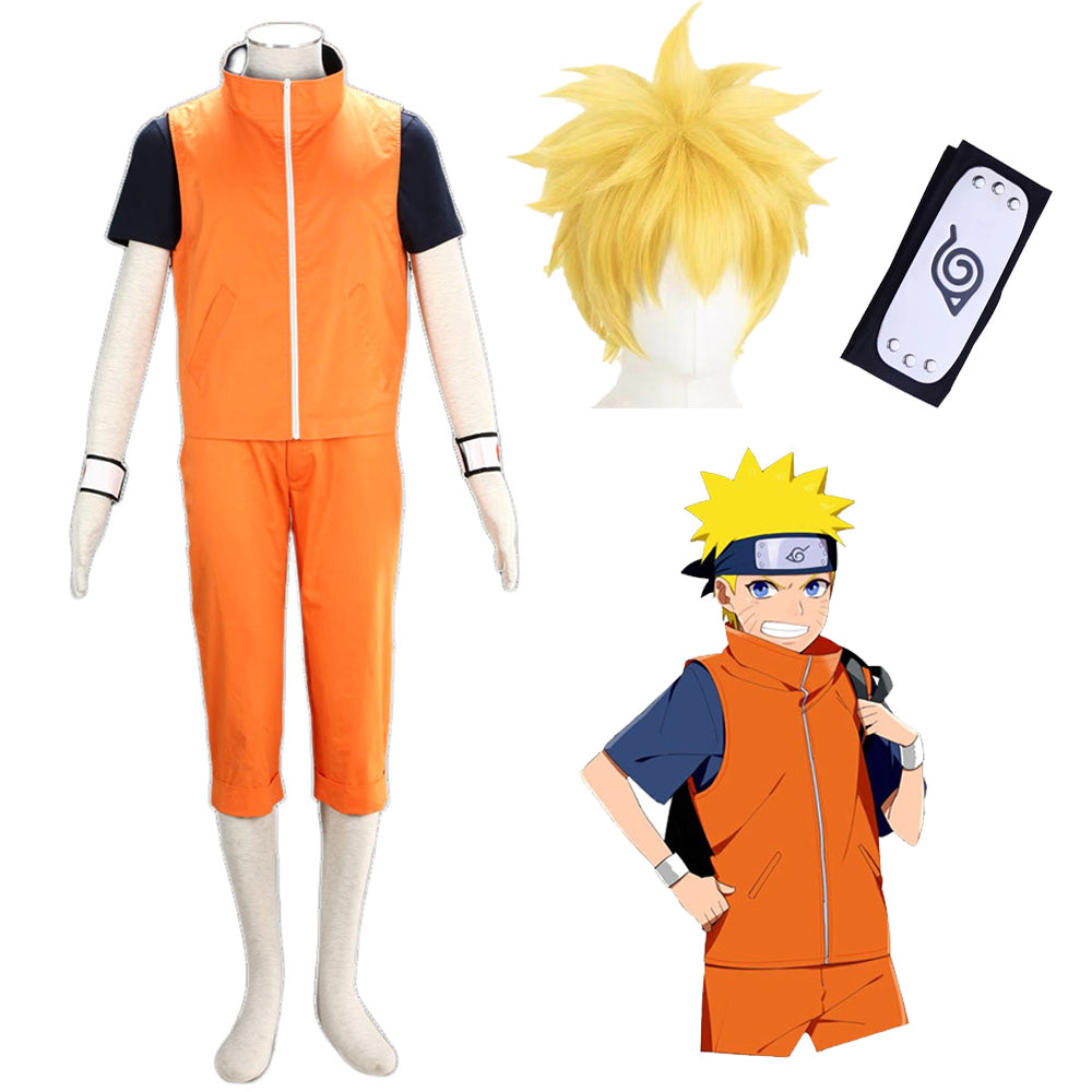 Naruto Find the Four-Leaf Red Clover Naruto Cosplay Costume Outfit Kit with Wig